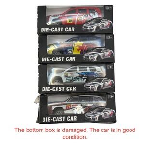 Pull Back Die-Cast Car Set 1:64 Scale Racing Toy Vehicles New In Box Set of 4